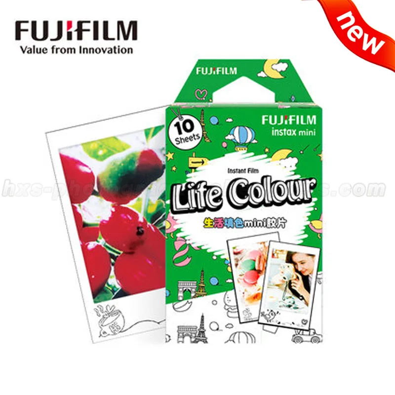 

New Life Colour Fujifilm Instax Mini Film DIY Photo Paper 10 for Fuji Instant Mini 9 8 70 90 25 50s Cameras Share SP-1 SP-2
