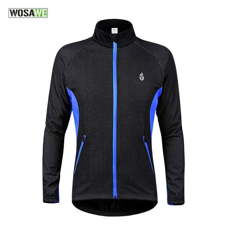 Clearance! WOSAWE Men Cycling Jersey MTB Mountain Road Bike Jersey Thermal Fleece Cycling Jacket Downhill Triathlon Bike Shirt - Цвет: BC216 with fleece