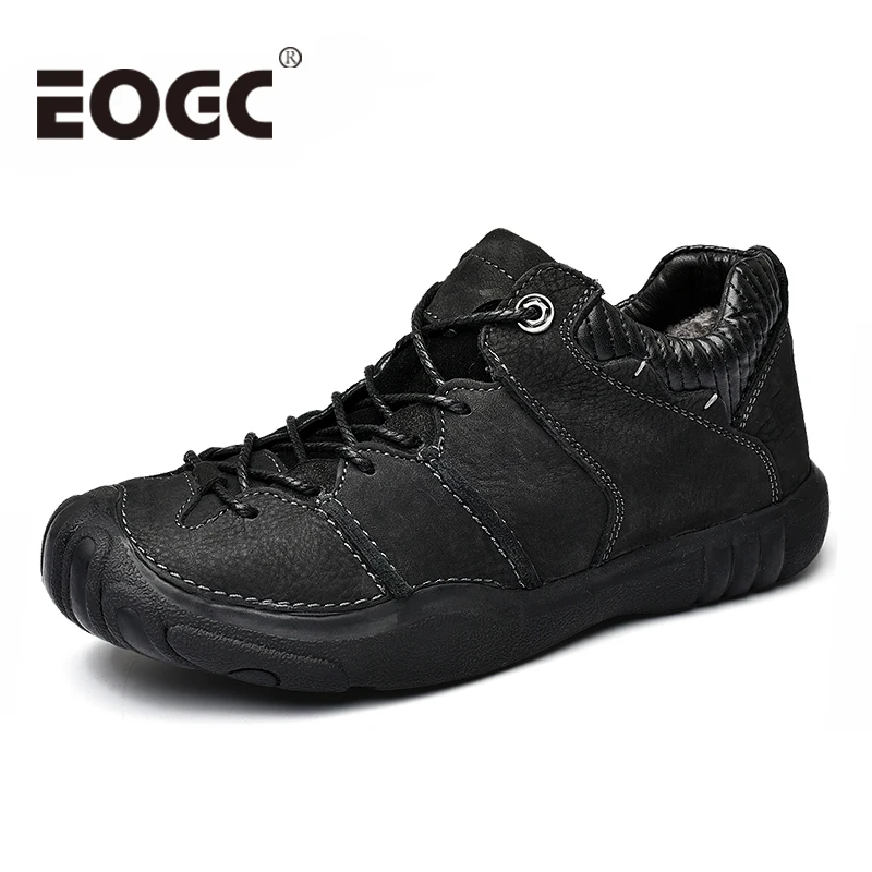 

Size 38-46 Natural Cow Leather shoes men Fashion Handmade Men casual shoes Footwear Winter warm outdoor walking shoes men