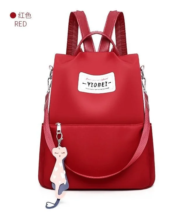 Высококачественный водонепроницаемый Женский мини-рюкзак для девочек, нейлоновый маленький рюкзак для покупок, сумка для путешествий, серый, черный, красный цвета - Цвет: Красный