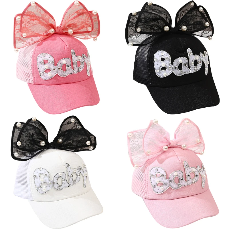

2-8 Yrs New Baby Baseball Cap Kids Lovely Boys Girls Caps Fashion Cartoon Mickey Minnie Bow Children Adjustable Snapback Hat