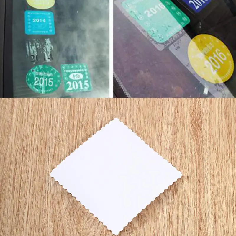 

12pcs/lot Car Clear Electrostatic Paste Film Non-Sticker Windshield Patch For Inspection License Pass Permit Tax Payment Proof