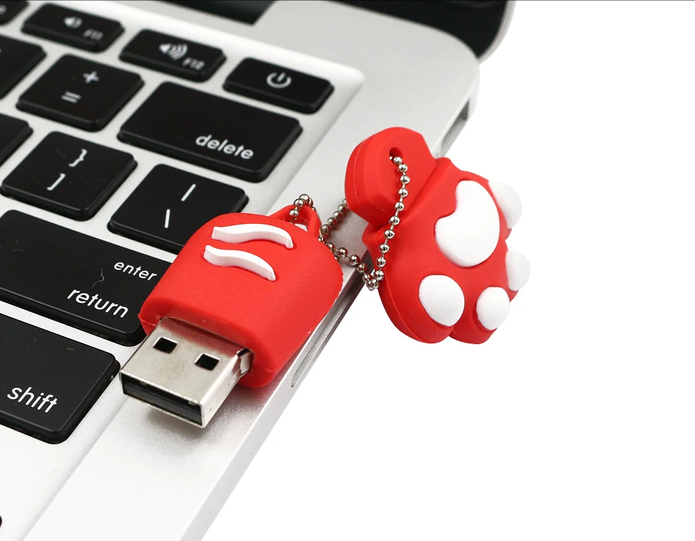 Cute Cat Claw USB Flash Drive 7 colors Pen driv Stick 4GB 8GB 16GB 32GB 64GB Memory Sticks best gift Pen Drive Flash U disk