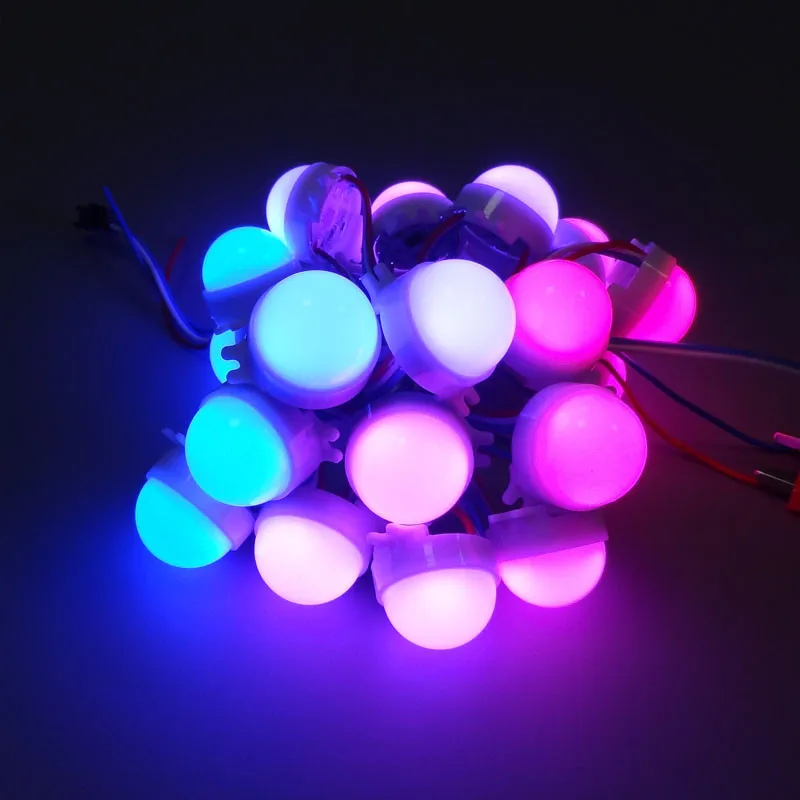 100 шт. DC12V диаметр 30 мм ws2811IC 5050SMD 3 светодиода RGB Цифровой Светодиодный точечный