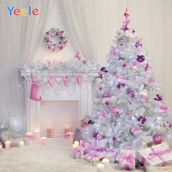 

Yeele Vinyl Cartoon Christmas Tree Gift Candle Baby Kids Photography Backdrop Custom Photographic Backgrounds For Photo Studio