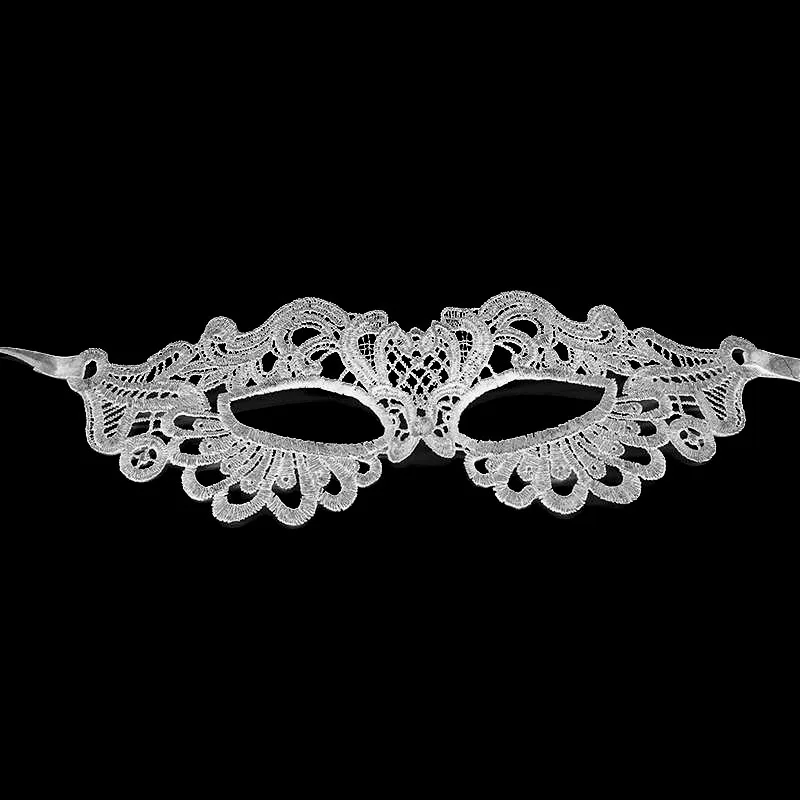 Белые сексуальные кружевные вечерние маски фиксированной формы для карнавала, Хэллоуина, маскарада, Вечерние Маски на половину лица,#30 - Цвет: PM045W-3D