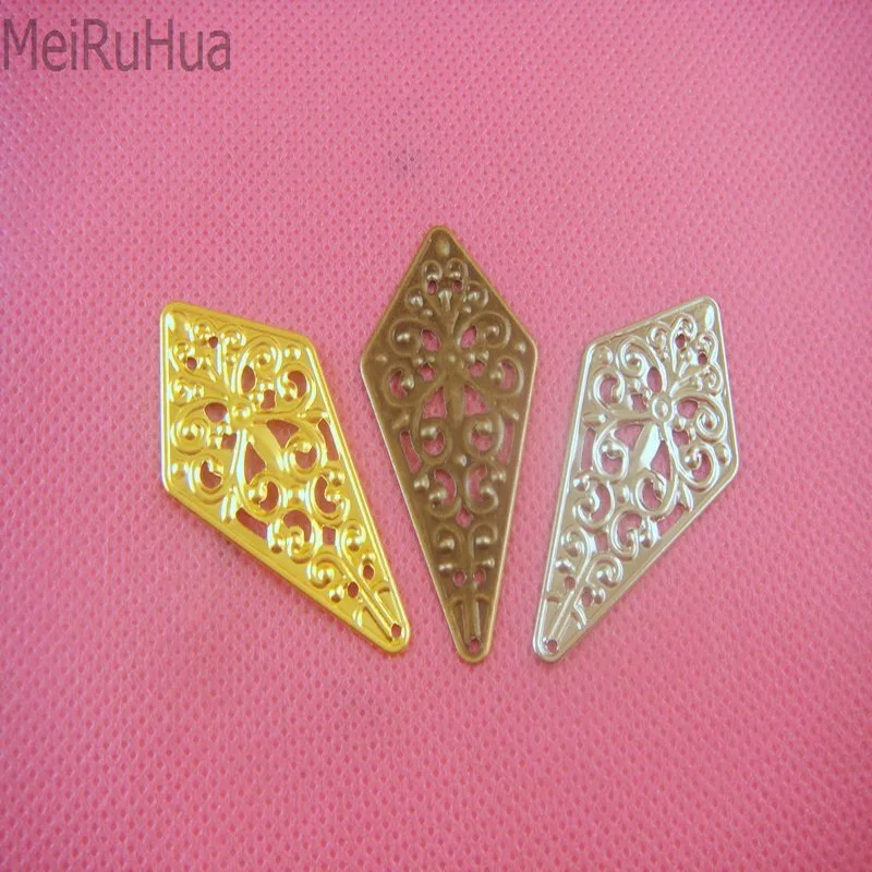 

20 pieces/lot 2.3x4.5cm metal Filigree Flower Wrap Connector Jewelry DIY Components