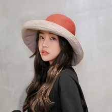 Новая Солнцезащитная шляпа женская летняя пляжная широкополая Солнцезащитная уличная дорожная шляпа свернутая двухсторонняя Рыбацкая шляпа 19ing