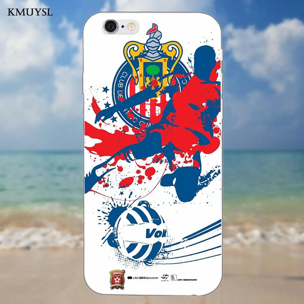 Мягкий ТПУ телефон для iPhone 4 4S 5 5C SE 6 S 7 8 Plus X Galaxy S5 S6 S7 S8 Grand Core II Prime Alpha Chivas Guadalajara