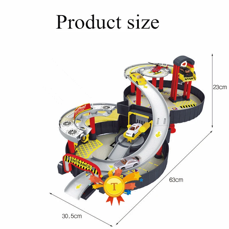 Спиральные ролевые дорожки для машин для детей город парковки игрушечный гараж городской автомобиль Грузовик Авто 2 этажа Игровой Набор шин игрушечных автомобилей