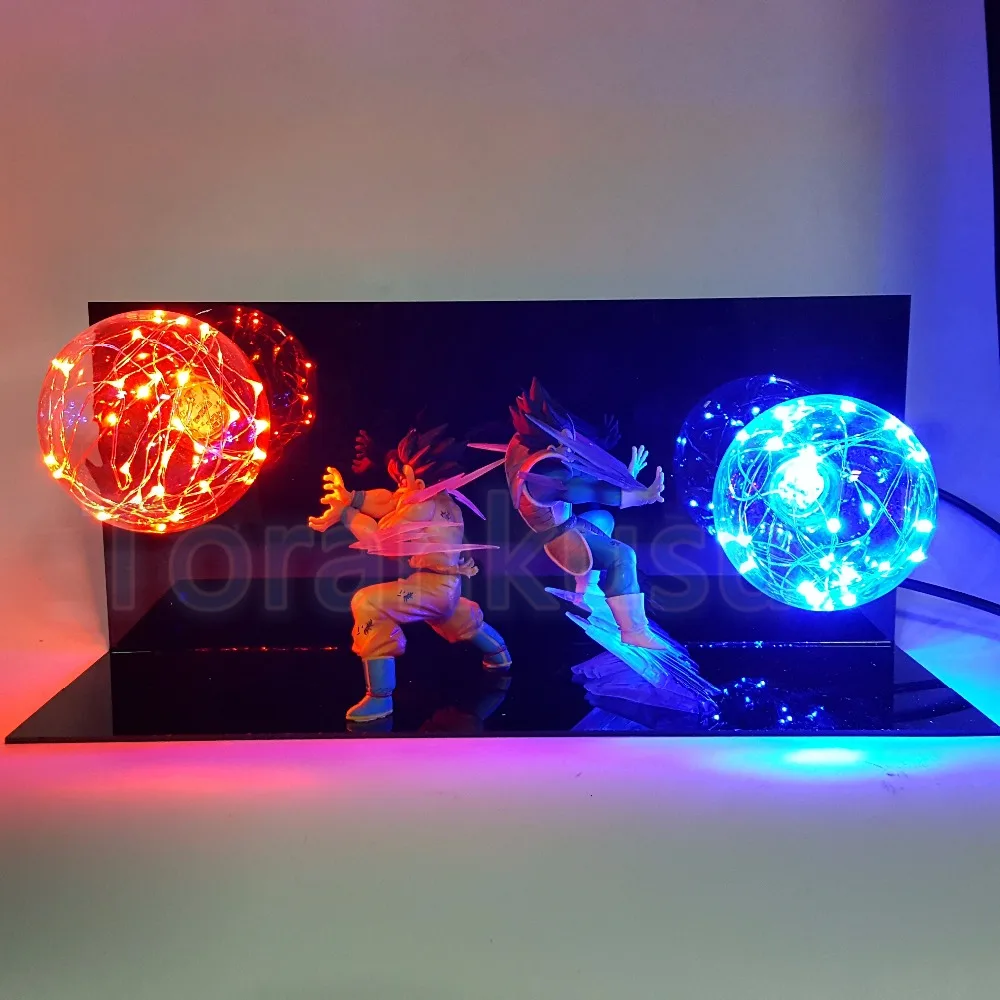 Dragon Ball Z фигурку Сон Гоку против Вегета борьба Flash Мяч DIY Дисплей игрушки DragonBall Goku жемчуг супер DIY121