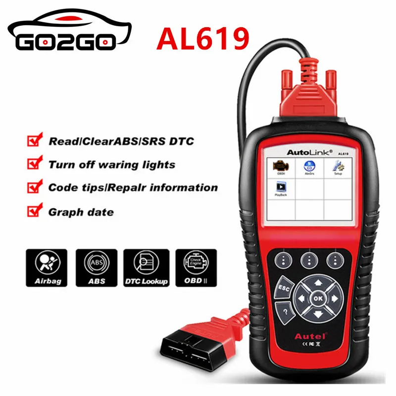 

Autel Autolink AL619 ABS/SRS + CAN OBD2 Scan Tool Update Online Autel AL619 OBDII Scanner Auto Code Reader Scanner Automotive