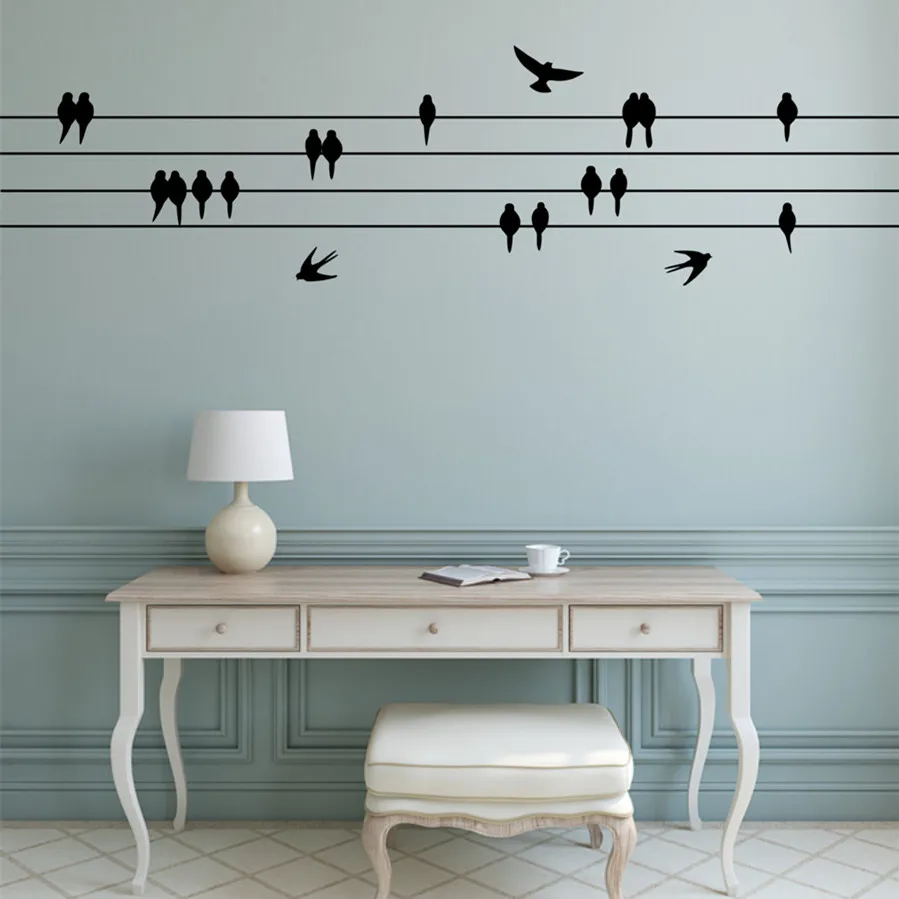 Perched Birds Wall Sticker Sitting Flying Birds Wall Decal Flying wall