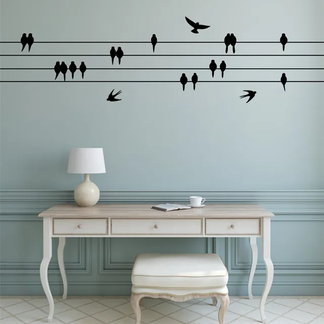 Perched Birds Wall Sticker Sitting Flying Decal Perched Birds Wall Sticker Sitting Flying Decal Decor For Living Room Flock