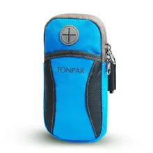 Outdoor sports arm bag waterproof mobile phone arm bag good colour fabric double-deck pocket fit 4~6inch phone men women