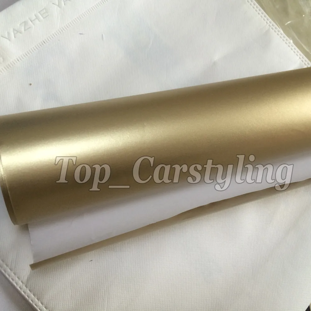 SATIN CHROME CHAMPAGNE GOLD MATTE metallic light gold car wrapping film foile (4)