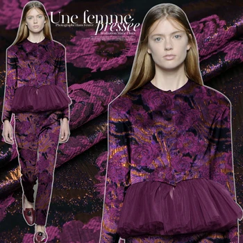 

145cm jacquard fabric meter autumn winter crisp dress jacket diy polyester fabric wholesale jacquard cloth