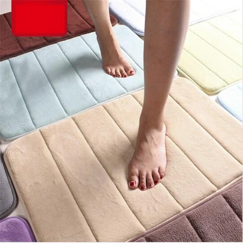 1 pz fashion 50x80 cm di lusso velluto corallomemory foam antiscivolo posteriore morbido tappeto