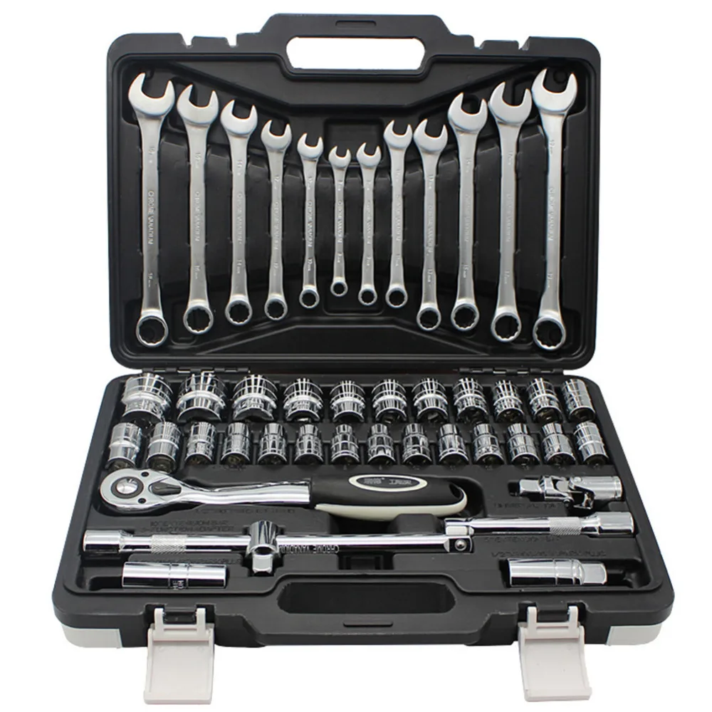 

CNIKESIN 89PCS Car Repair Toolbox Universal Joint Hardware Tool Set Motorcycle Ratchet Wrench Sleeve Universal Hardware Tool Set