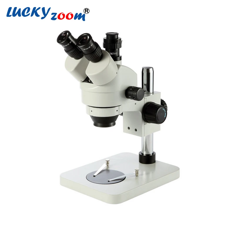 1 Set Luckyzoom Brand Professional 7X~45X Trinocular Stereo Zoom Vertical Zoom Microscope Free Shipping
