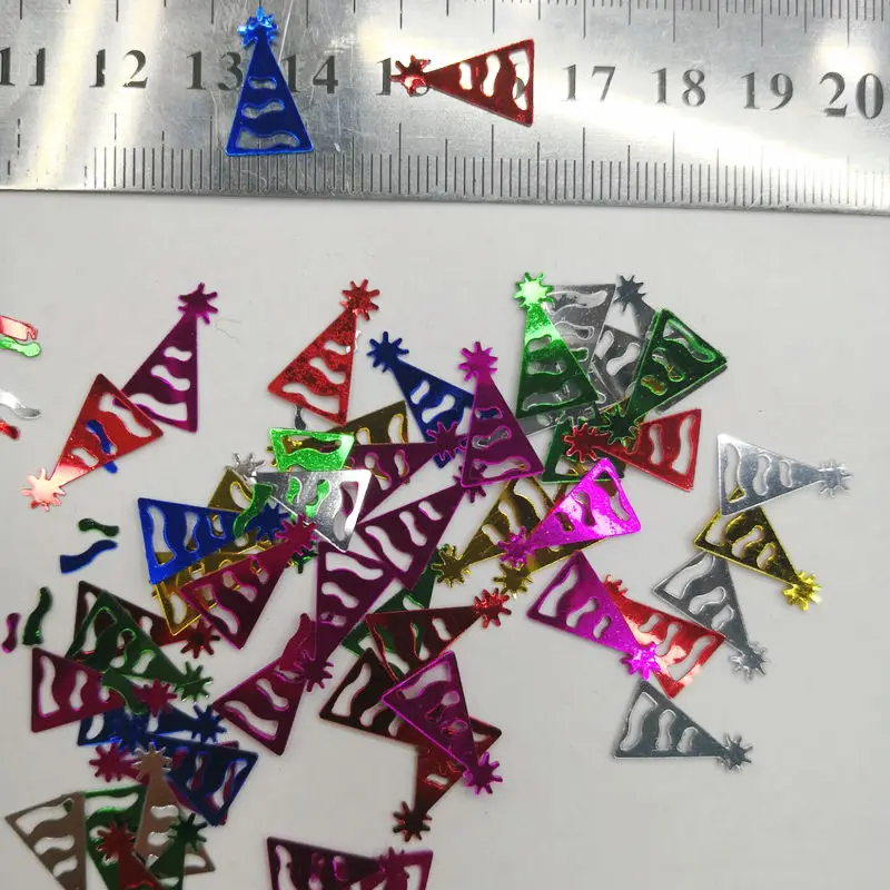 25 г/лот. Xmas hat sequins.12 дизайн. Материал ремесла для детского сада Искусство и DIY