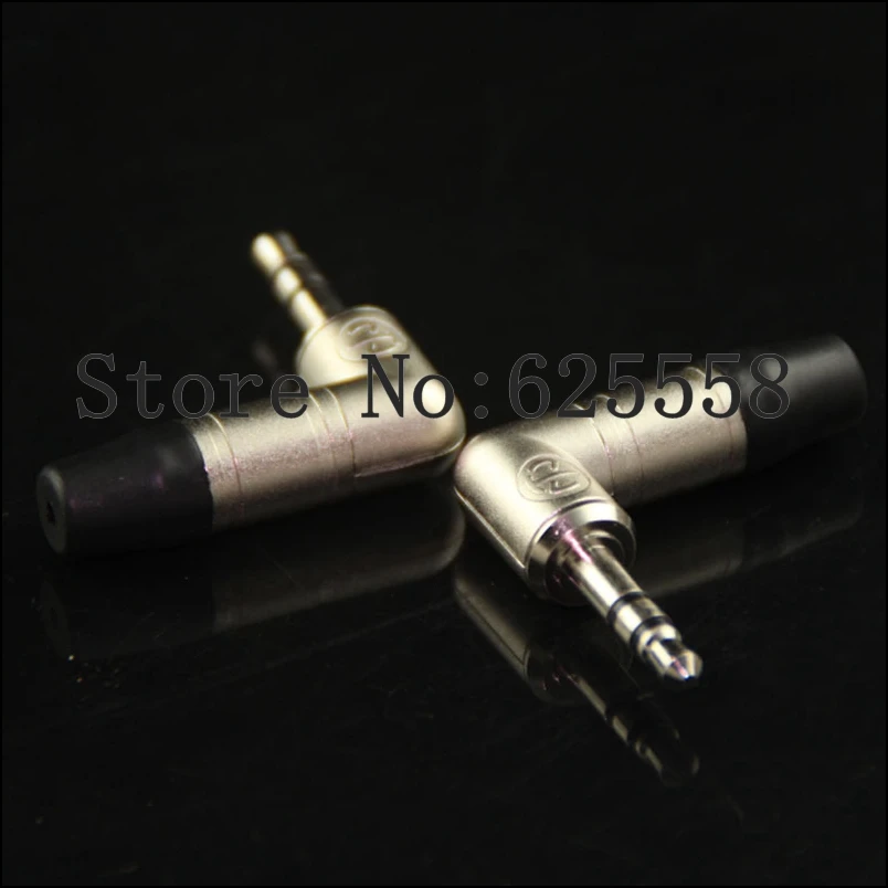 

2PCS Neutrik 3.5mm (1/8") Stereo Right Angle Plug Silver Plated Audio Stereo Plug Connector