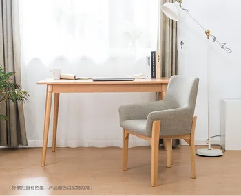 

Simple North European style solid wood dining chair modern simple chair single casual wooden chair fabric sofa chair