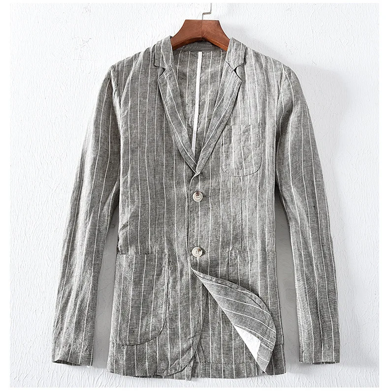 2019 Mens linen Suits with Stripe Men's Blazer Slim Fit Wedding Male Groom Tuxedos suit Prom costume homme 2019 Mens linen Suits with Stripe Men's Blazer Slim Fit Wedding Male Groom Tuxedos suit Prom costume homme