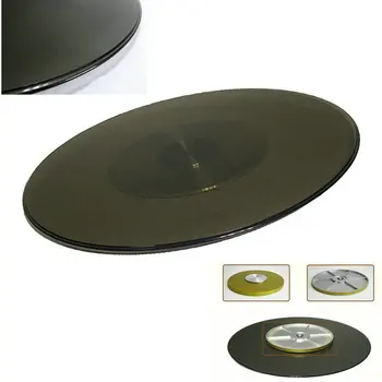 

HQ TY01 UPGRADE Tempered Tawny Color Glass Turntable Lazy Susan Dining Table One Piece with Fiberglass Base Swivel Plate
