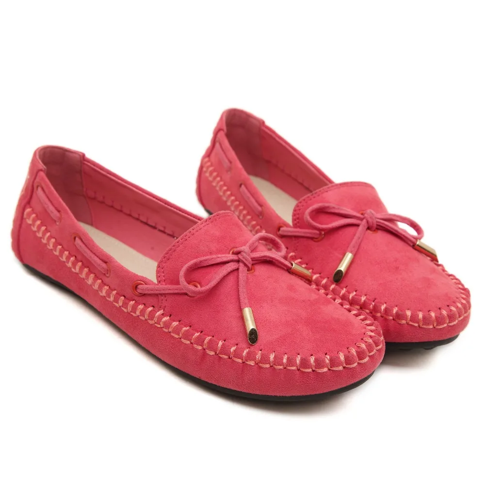 

Big size Autumn Woman Flats Low Heel Shoes Loafers Sugar Color Flat Bean Shoes Round Toe sewing Female Shoes tenis feminino