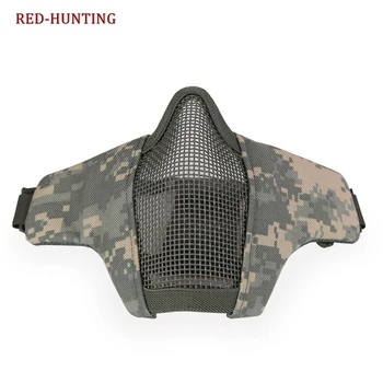 

Tactical Metal Mesh Half Face folding Mask Hunting Protective Airsoft Mask CS Game Paintball Mask