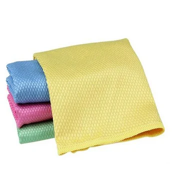 

3 Pieces Scouring Pad Diamond Grid Solid Absorbent Microfiber Glass Cleaning Cloth Kitchen Table Towels Panno Da Cucina 30*40cm