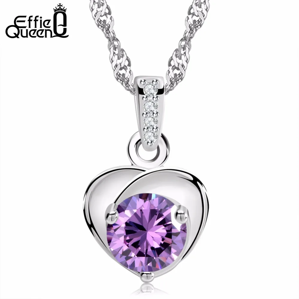 

Effie Queen Heart Flower Shape Pendant Necklace with AAA Grade Crystal Zircon Small Cute Necklace for Girlfriend Gift DN37