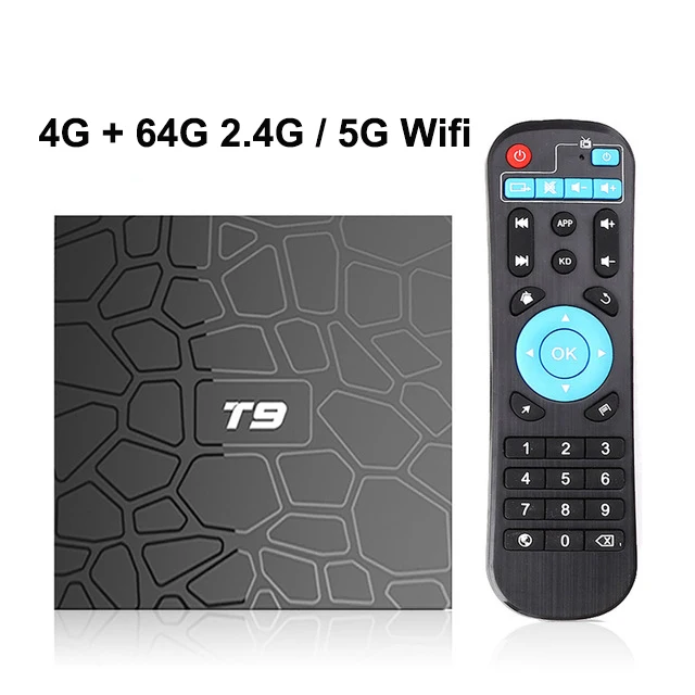 4GB 64GB T9 Android ТВ приставка Android 9,0 ТВ приставка 4 ГБ 32 ГБ 64 Гб Смарт ТВ Rockchip RK3318 1080P H.265 4 к GooglePlay Netflix медиаплеер PK H96 - Цвет: 4GB 64GB