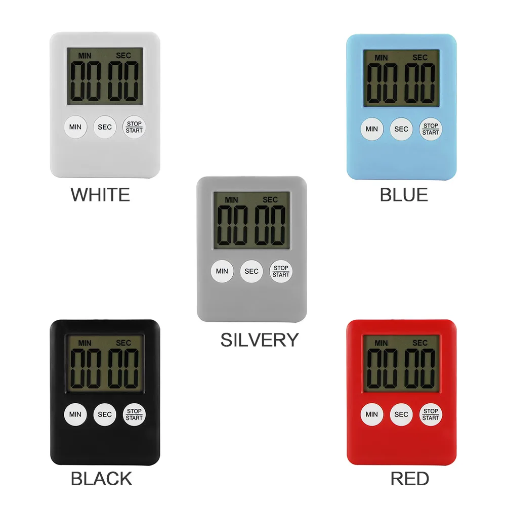 

Fashion Simple Super Thin LCD Digital Screen Kitchen Timer Square Cooking Timer Count Up Countdown Alarm with Magnet