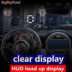 BigBigRoad автомобилей HUD Head Up Дисплей OBDII 2 EUOBD интерфейс скорость метр ветрового стекла проектор напряжение топлива тревожные