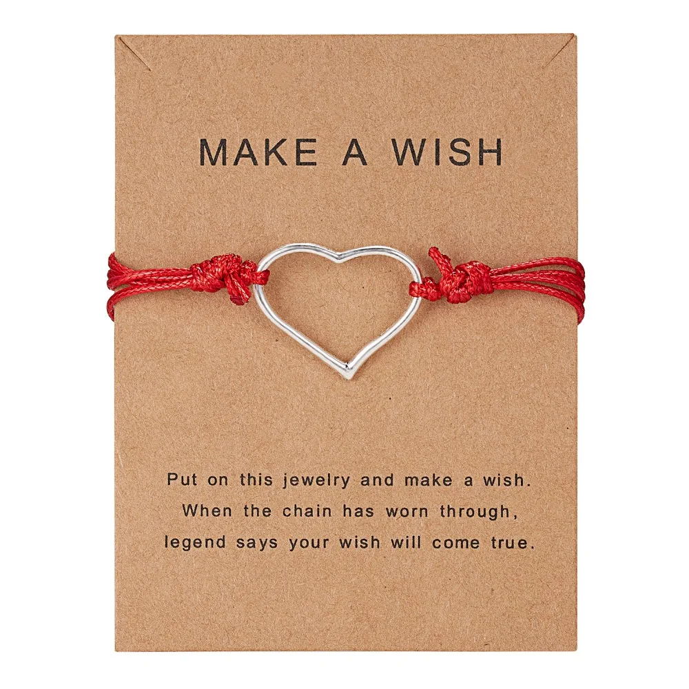 

Love Heart Charms Adjustable Red String Bracelets Women Men Boys Girls Friendship Statement Fashion Jewelry Baby Mom Child Gift