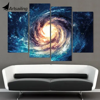 

5 piece canvas painting univers galaxy space HD posters and prints canvas painting for living room free shipping/XA1734C