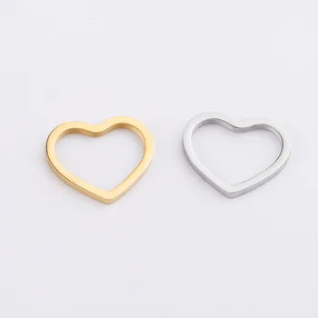 

Silver Color/Gold Color Stainless Steel Hollow Heart Charm For Jewelry Making Mini Heart Pendant Mirror Polished Wholesale 50pcs