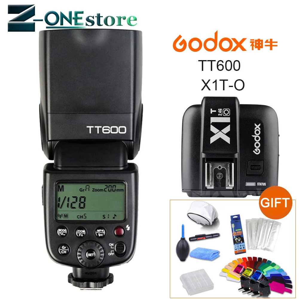Беспроводная вспышка Godox TT600 2 4G + X1T O TTL 1/8000s беспроводной триггер передатчик для