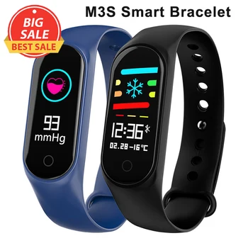

M3S Smart Fitness Bracelet Blood Pressure Heart Rate Monitor Fitness Tracker Pedometer Comparative xiaomi mi band 3 Smart watch.