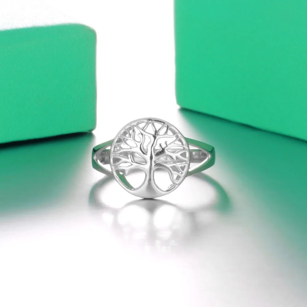 Tree of Life Classic Accessories 925 Sterling Silver Rings For Women New Mothers Day Gifts (JewelOra RI102308)
