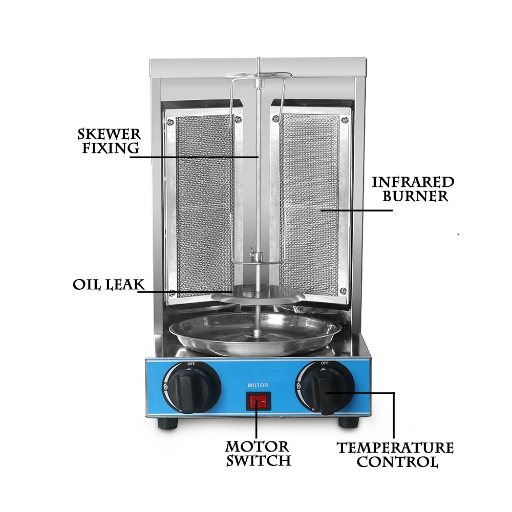 ITOP Household Vertical Gas BBQ Grill, two Infrared burners Gas Doner kebab machine,Stainless Steel Shawarma Grill Machine ITOP Household Vertical Gas BBQ Grill, two Infrared burners Gas Doner kebab machine,Stainless Steel Shawarma Grill Machine