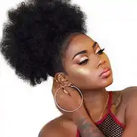 บราซิล Kinky Curly ผม 4B 4C หางม้าคลิปในต่อผมมนุษย์ Remy ผม 10-20 "จัดส่งฟรีธรรมชาติสี Comingbuy