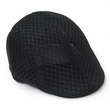 Для мужчин и женщин простой цвет дышащая сетка лето плоский берет Кепка Повседневный водитель, разносчик газет шляпа