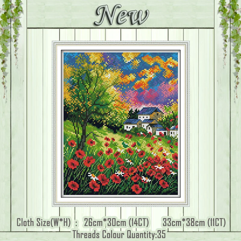 Красивые цветы декор живопись NKF Счетный напечатанный на холсте DMC 11CT 14CT наборы DIY Вышивка крестиком набор для рукоделия