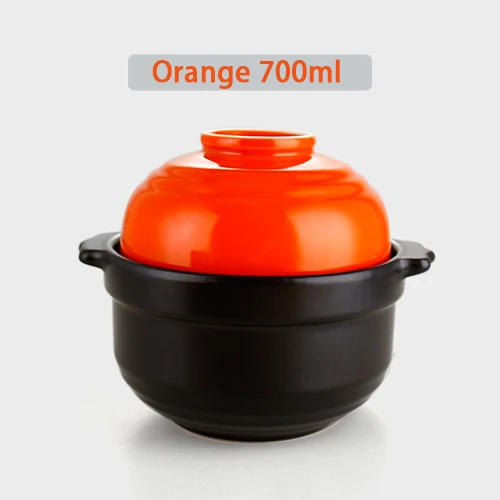 Orange Японский стиль чаши-Горшки 700 мл эмалированные кастрюли Жаростойкие керамические горшки кокон керамическая посуда - Цвет: Orange
