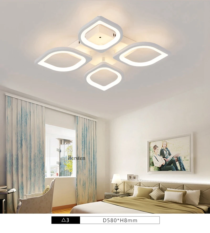 Modern White Flower High Power LED Ceiling Chandelier For Living Room Bedroom Acrylic Iron LED Chandelier Lamp 110-240V (8)