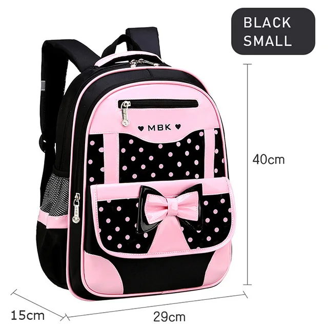 Школьные сумки для девочек, милый детский рюкзак принцессы, Детский рюкзак, рюкзак для начальной школы, высокое качество, школьный ранец - Цвет: small Black