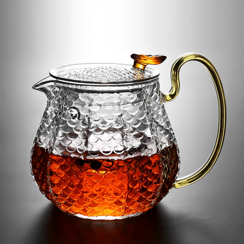 

500ml Heat Resistant Glass Teapot Handle Filter Tea Pot Tea Maker Flower Tea Pots Coffee Milk Kettle Drinkware Teaware Container